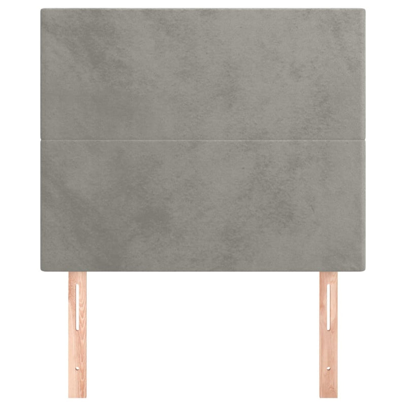 vidaXL 2 db világosszürke bársony fejtámla 100x5x78/88 cm