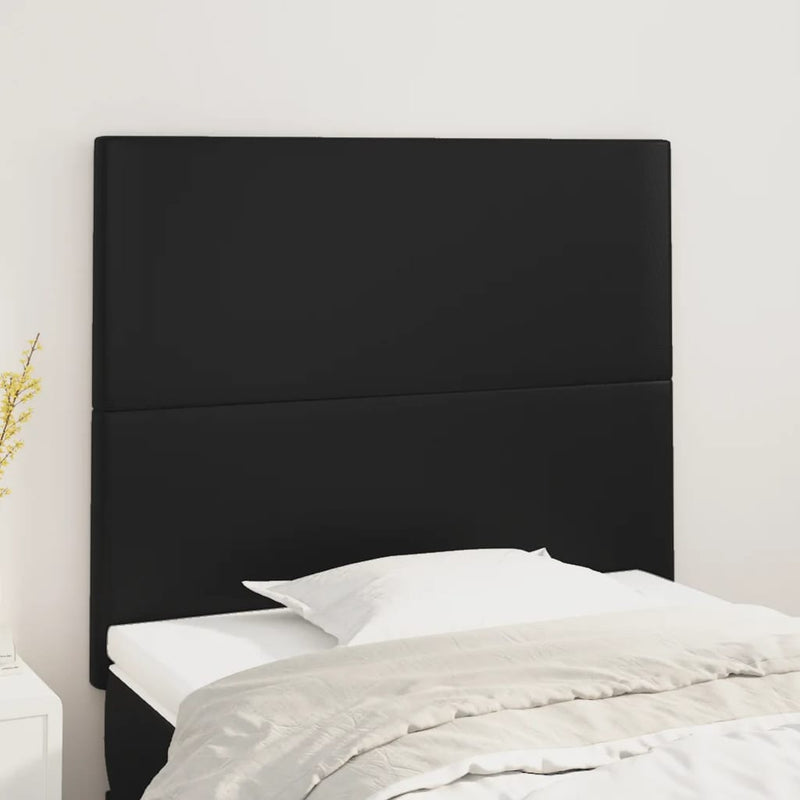 vidaXL 2 db fekete műbőr fejtámla 90x5x78/88 cm