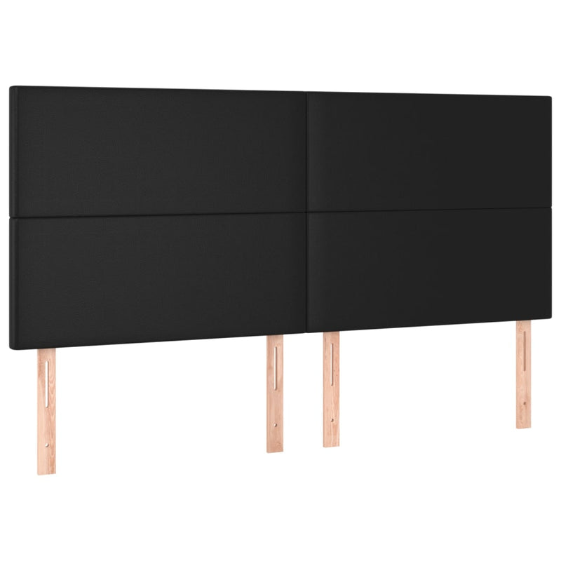 vidaXL 4 db fekete műbőr fejtámla 90x5x78/88 cm