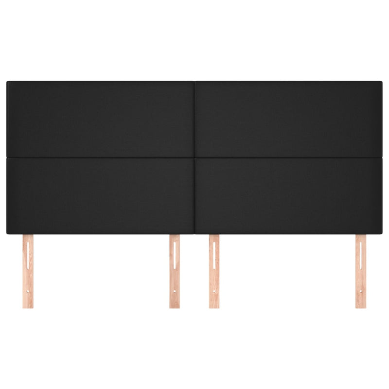vidaXL 4 db fekete műbőr fejtámla 90x5x78/88 cm