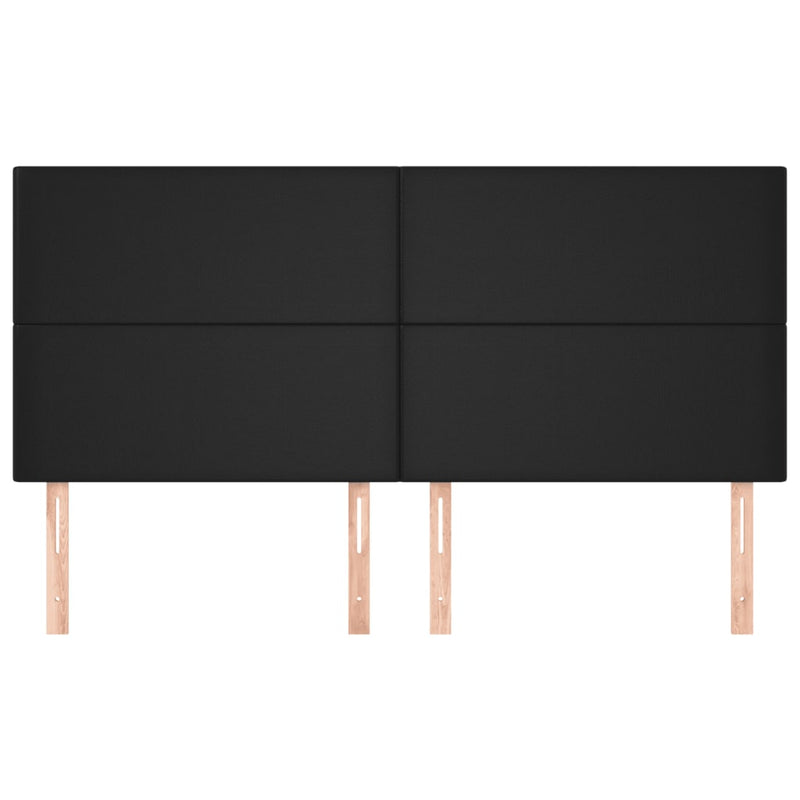 vidaXL 4 db fekete műbőr fejtámla 100x5x78/88 cm