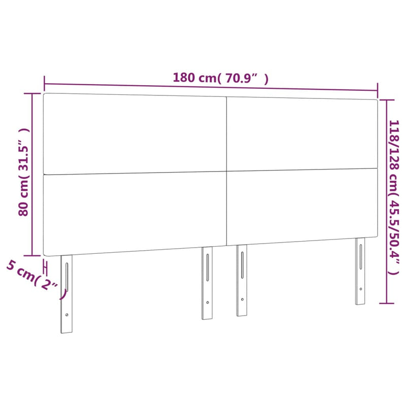 vidaXL 4 db fekete műbőr fejtámla 100x5x78/88 cm