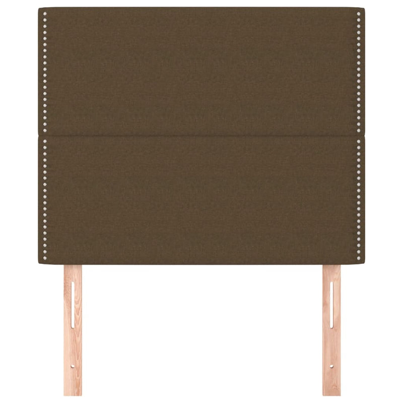 vidaXL 2 db sötétbarna szövet fejtámla 90x5x78/88 cm