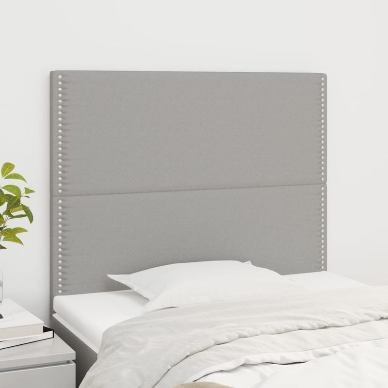 vidaXL 2 db világosszürke szövet fejtámla 100x5x78/88 cm