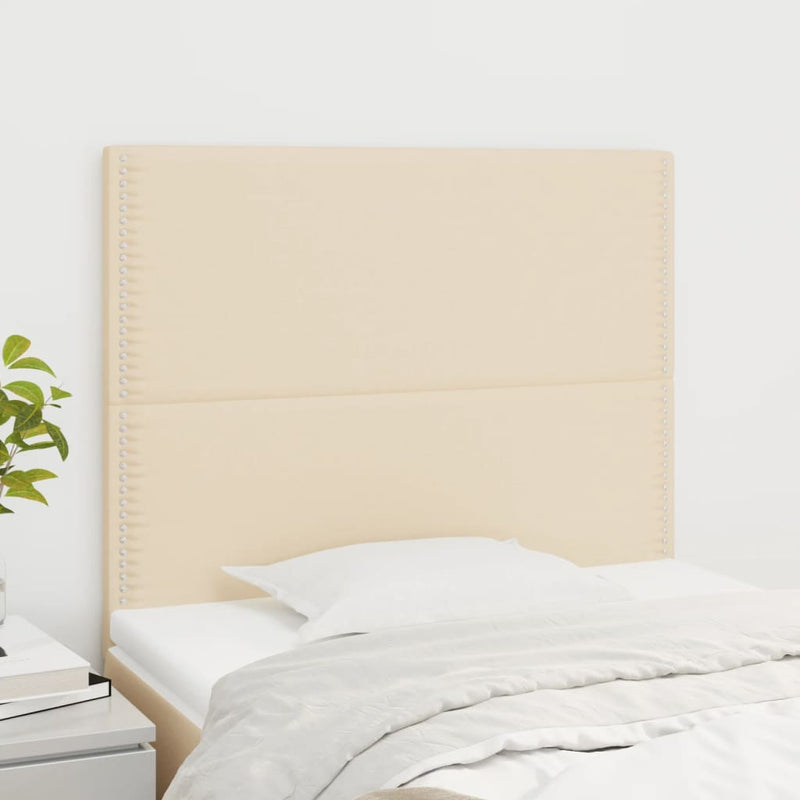 vidaXL 2 db krémszínű szövet fejtámla 100x5x78/88 cm