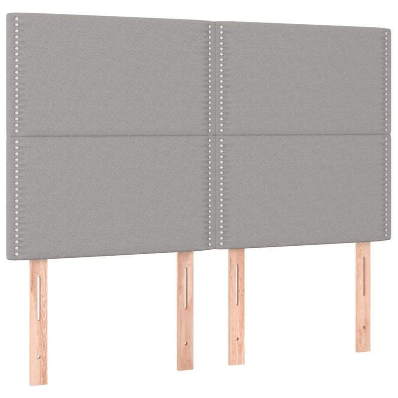 vidaXL 4 db világosszürke szövet fejtámla 72 x 5 x 78/88 cm