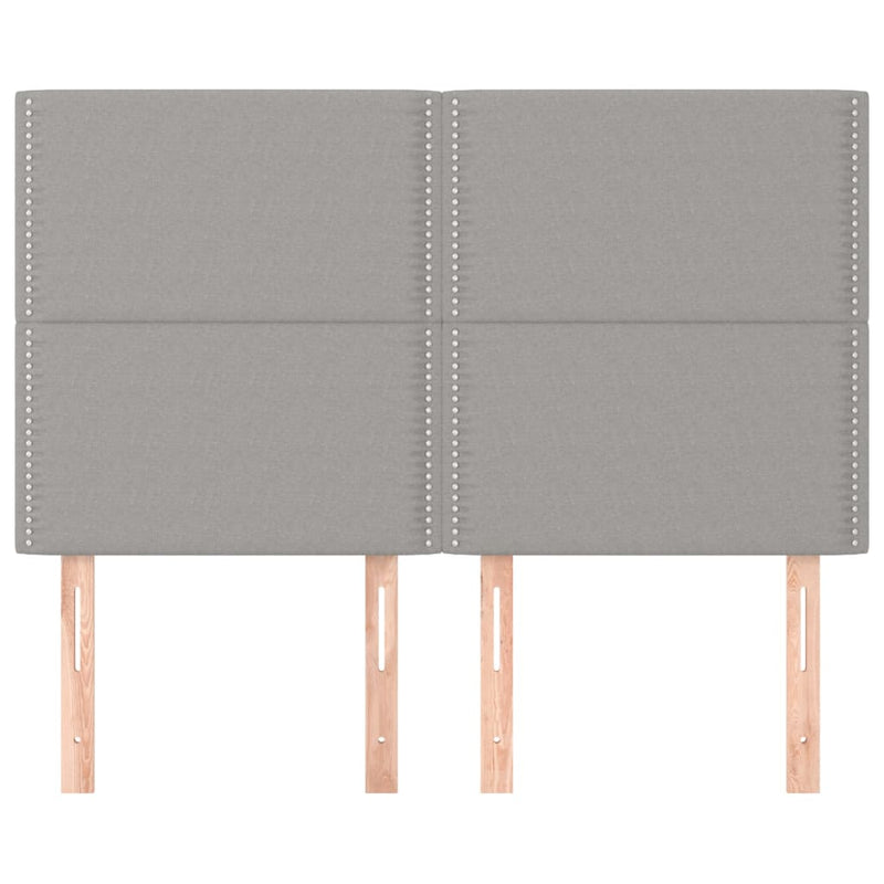 vidaXL 4 db világosszürke szövet fejtámla 72 x 5 x 78/88 cm