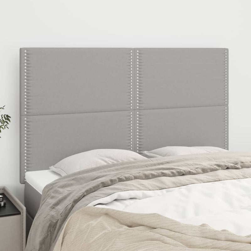 vidaXL 4 db világosszürke szövet fejtámla 72 x 5 x 78/88 cm