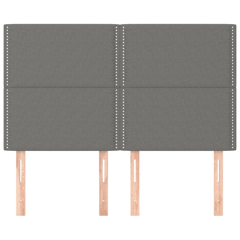 vidaXL 4 db sötétszürke szövet fejtámla 72 x 5 x 78/88 cm