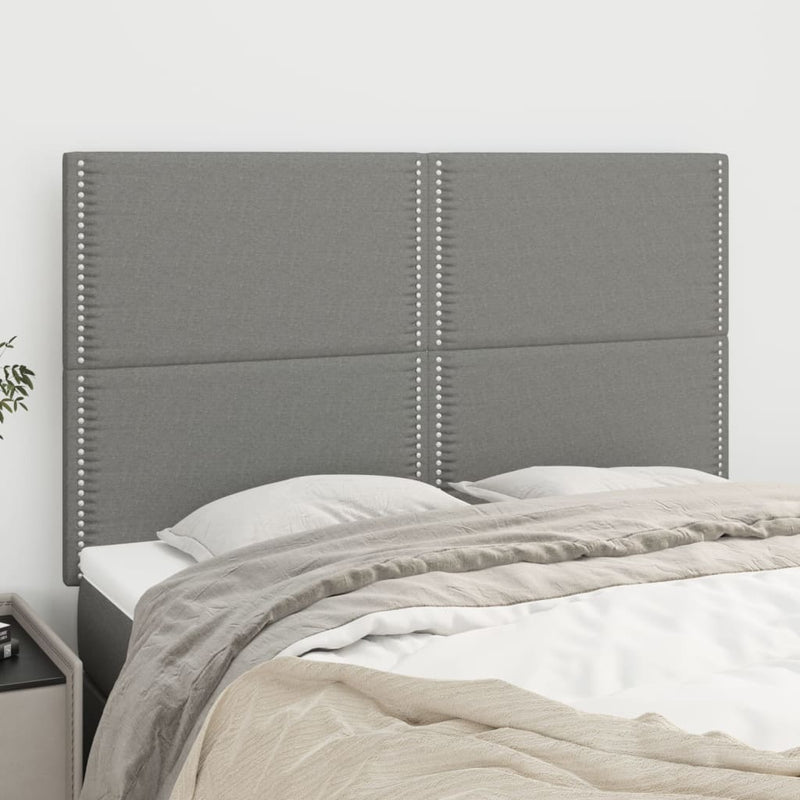 vidaXL 4 db sötétszürke szövet fejtámla 72 x 5 x 78/88 cm