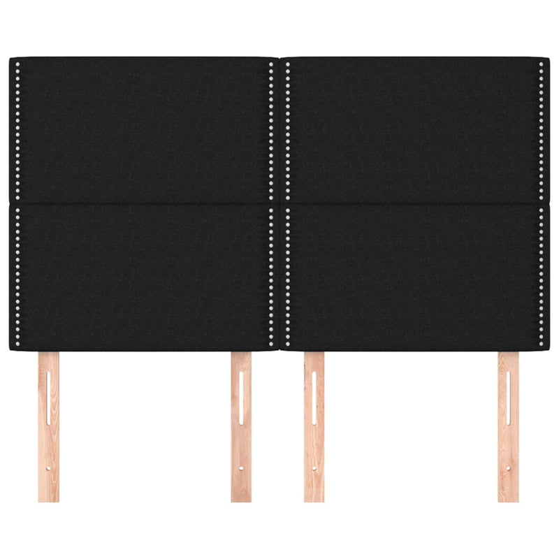 vidaXL 4 db fekete szövet fejtámla 72 x 5 x 78/88 cm