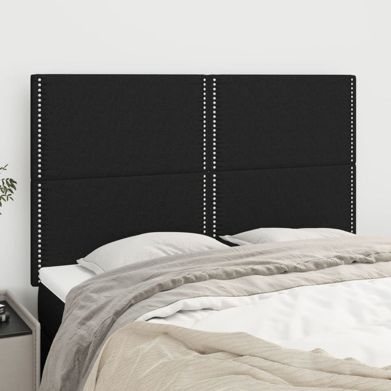 vidaXL 4 db fekete szövet fejtámla 72 x 5 x 78/88 cm