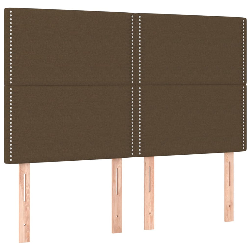 vidaXL 4 db sötétbarna szövet fejtámla 72 x 5 x 78/88 cm