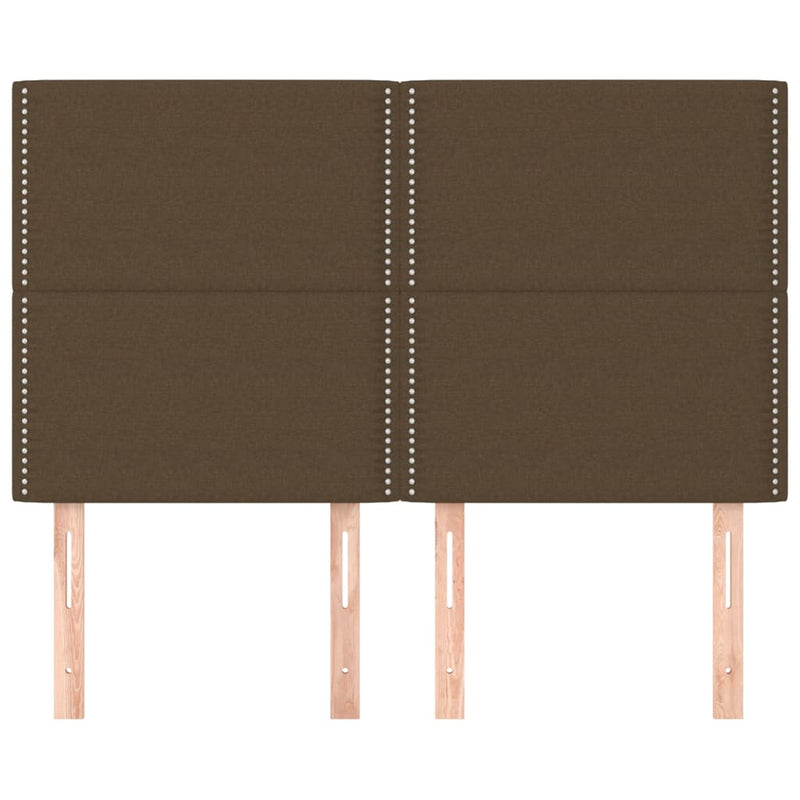 vidaXL 4 db sötétbarna szövet fejtámla 72 x 5 x 78/88 cm