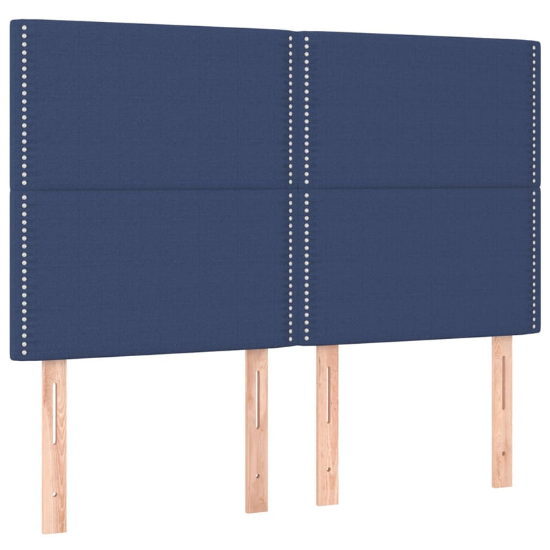 vidaXL 4 db kék szövet fejtámla 72 x 5 x 78/88 cm