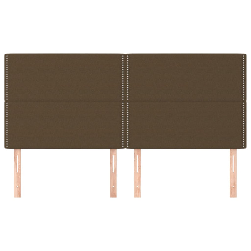 vidaXL 4 db sötétbarna szövet fejtámla 80 x 5 x 78/88 cm