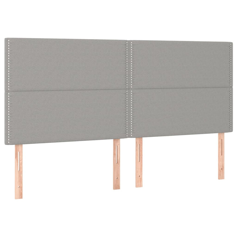 vidaXL 4 db világosszürke szövet fejtámla 90x5x78/88 cm