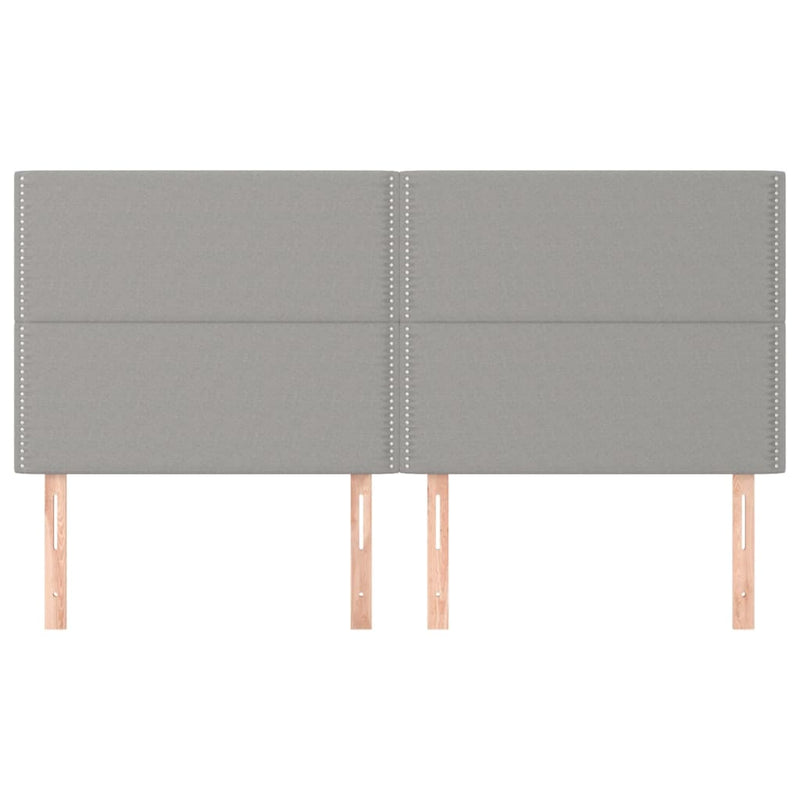 vidaXL 4 db világosszürke szövet fejtámla 90x5x78/88 cm