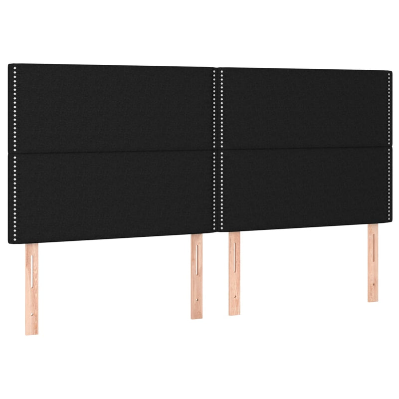 vidaXL 4 db fekete szövet fejtámla 90x5x78/88 cm