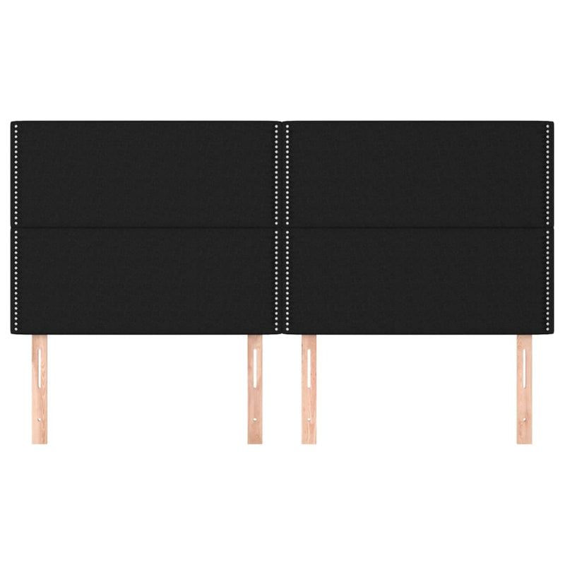 vidaXL 4 db fekete szövet fejtámla 90x5x78/88 cm