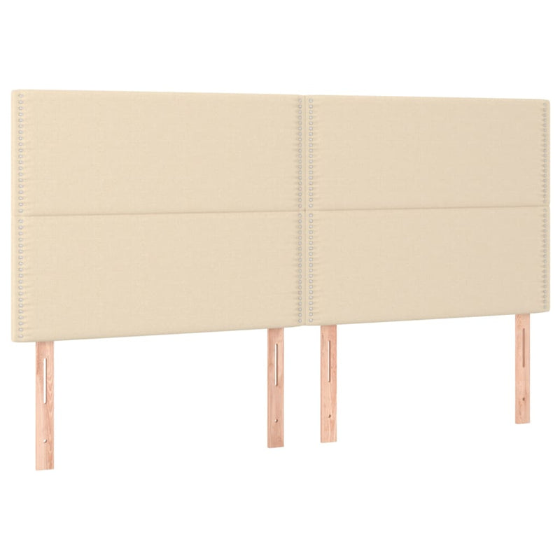 vidaXL 4 db krémszínű szövet fejtámla 90x5x78/88 cm