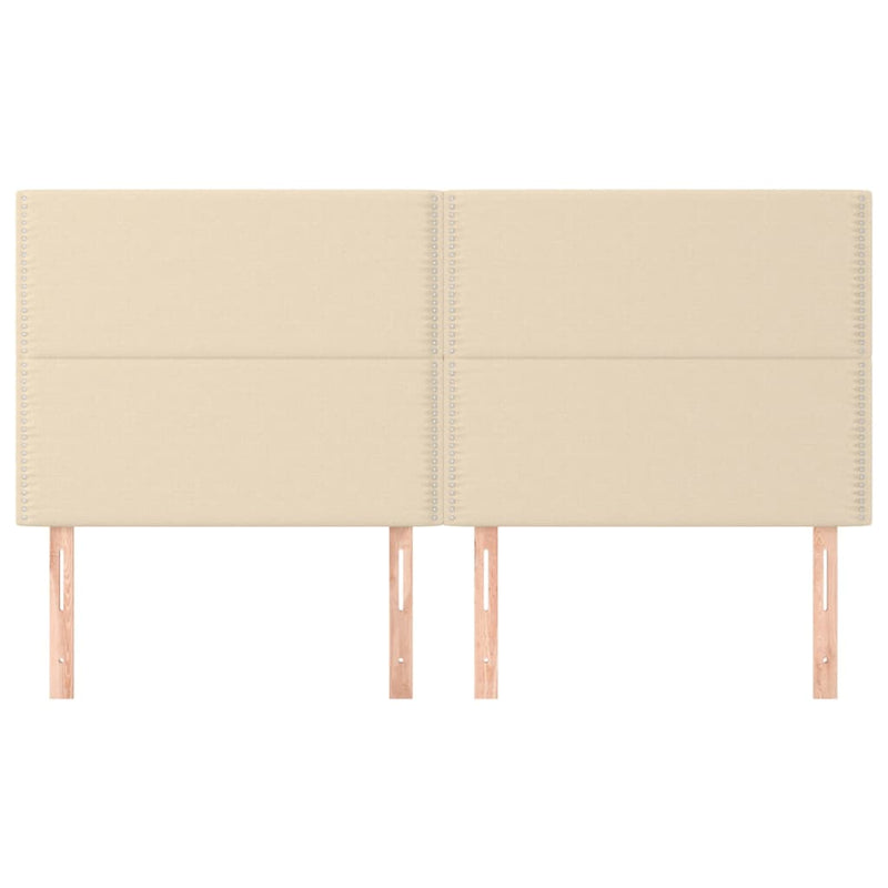 vidaXL 4 db krémszínű szövet fejtámla 90x5x78/88 cm