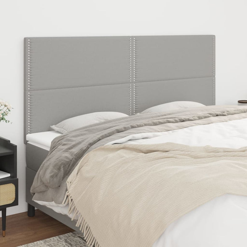 vidaXL 4 db világosszürke szövet fejtámla 100x5x78/88 cm