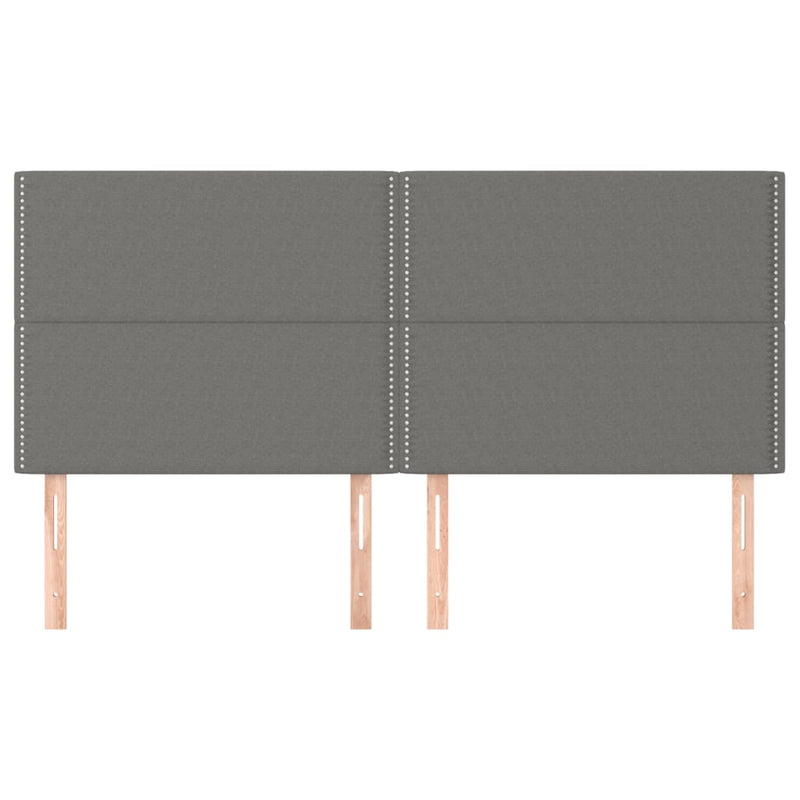 vidaXL 4 db sötétszürke szövet fejtámla 100x5x78/88 cm