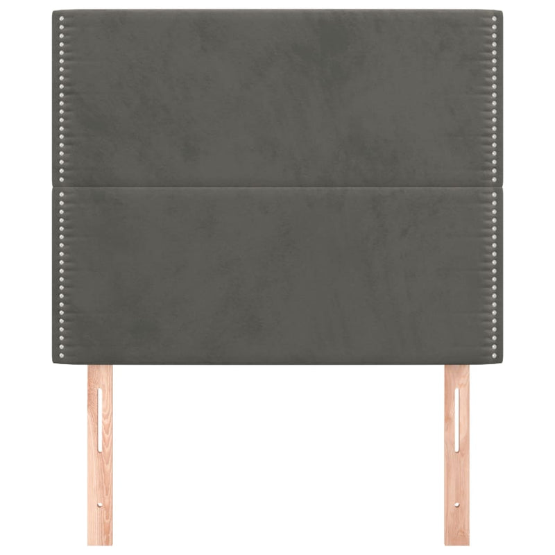 vidaXL 2 db sötétszürke bársony fejtámla 100x5x78/88 cm