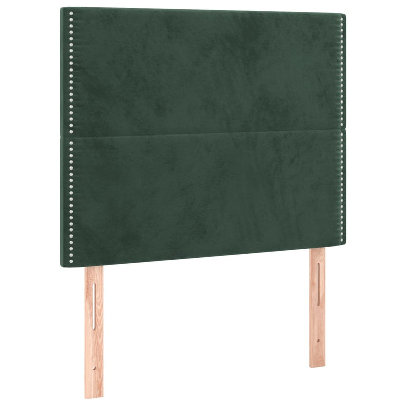 vidaXL sötétzöld bársony fejtámla 100x5x78/88 cm