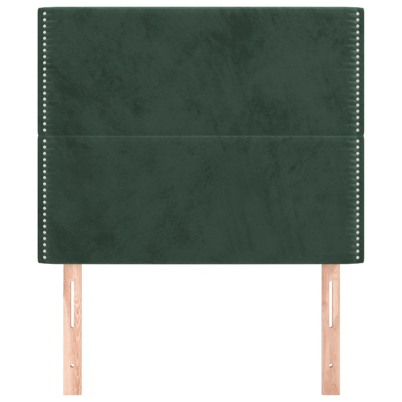 vidaXL sötétzöld bársony fejtámla 100x5x78/88 cm