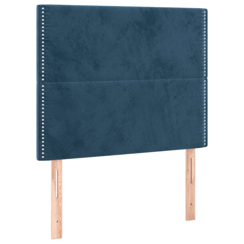 vidaXL sötétkék bársony fejtámla 100x5x78/88 cm