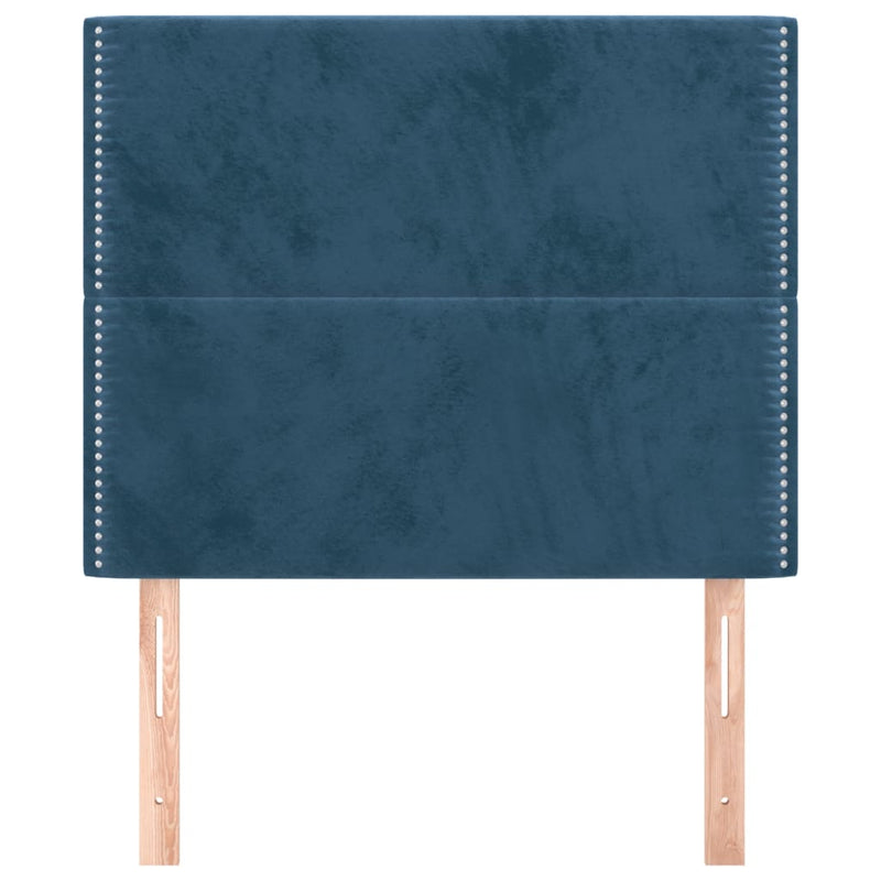 vidaXL sötétkék bársony fejtámla 100x5x78/88 cm