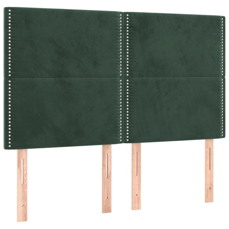 vidaXL 4 db sötétzöld bársony fejtámla 72 x 5 x 78/88 cm