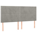 vidaXL 4 db világosszürke bársony fejtámla 100x5x78/88 cm