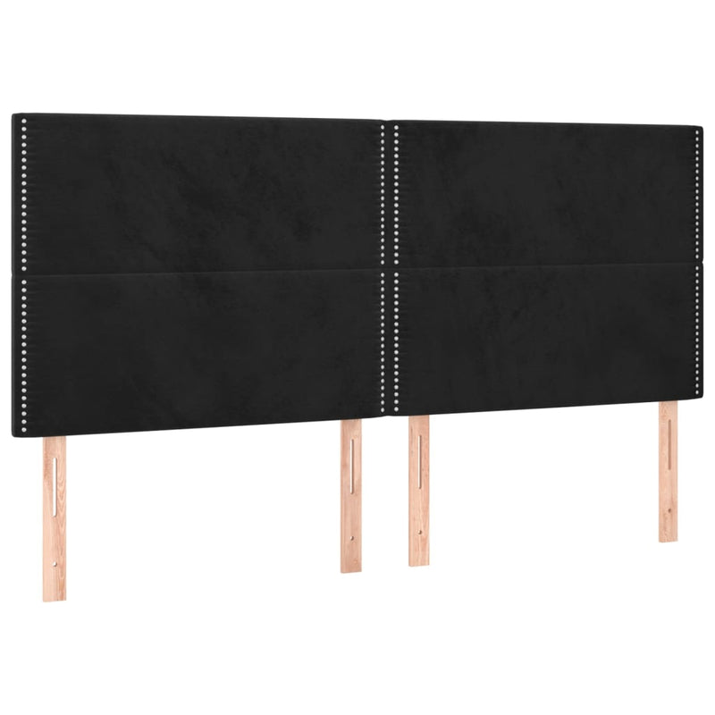 vidaXL 4 db fekete bársony fejtámla 100x5x78/88 cm