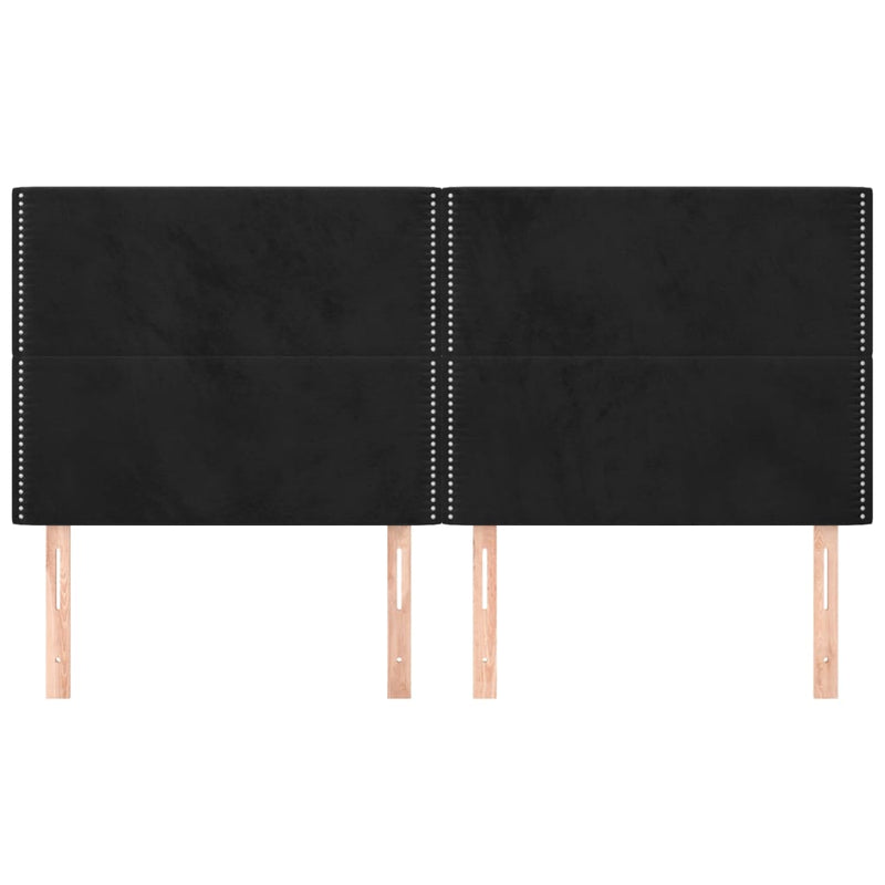 vidaXL 4 db fekete bársony fejtámla 100x5x78/88 cm
