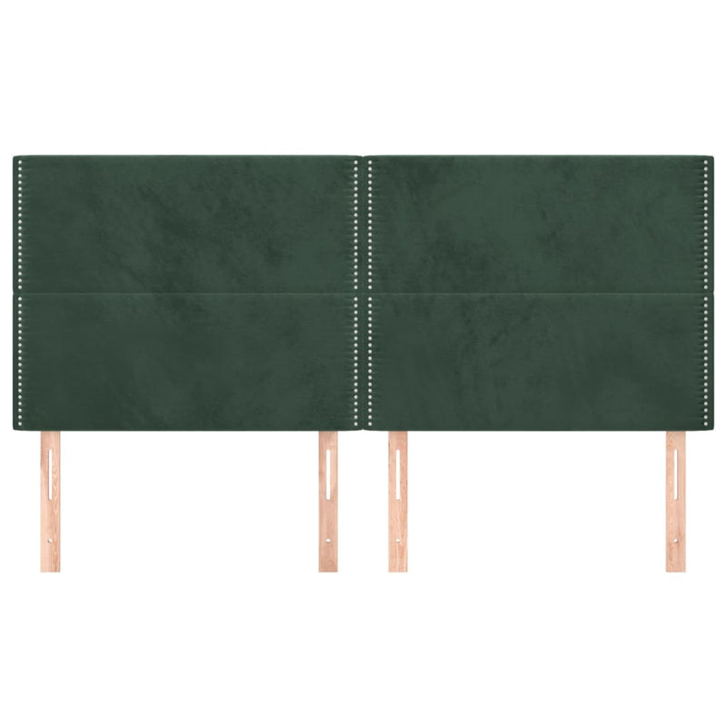 vidaXL 4 db sötétzöld bársony fejtámla 100x5x78/88 cm