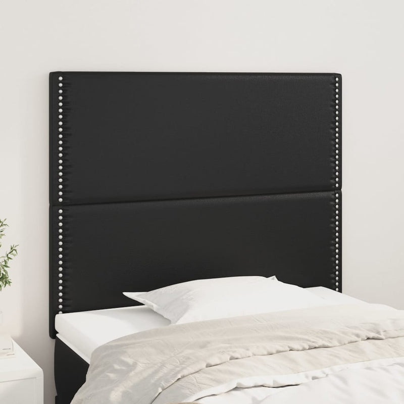 vidaXL 2 db fekete műbőr fejtámla 80 x 5 x 78/88 cm