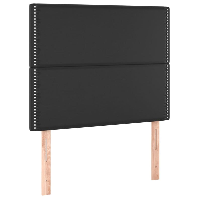 vidaXL 2 db fekete műbőr fejtámla 90x5x78/88 cm