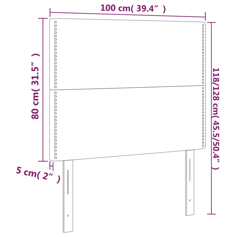 vidaXL 2 db fehér műbőr fejtámla 100x5x78/88 cm