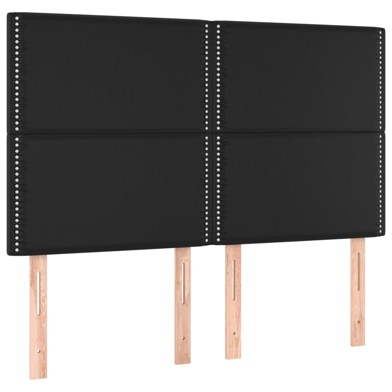 vidaXL 4 db fekete műbőr fejtámla 72 x 5 x 78/88 cm