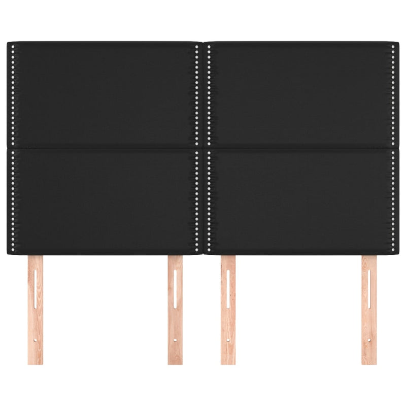 vidaXL 4 db fekete műbőr fejtámla 72 x 5 x 78/88 cm