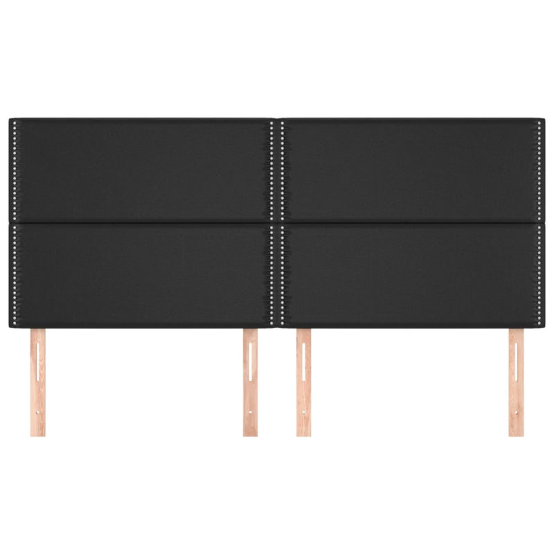 vidaXL 4 db fekete műbőr fejtámla 80 x 5 x 78/88 cm