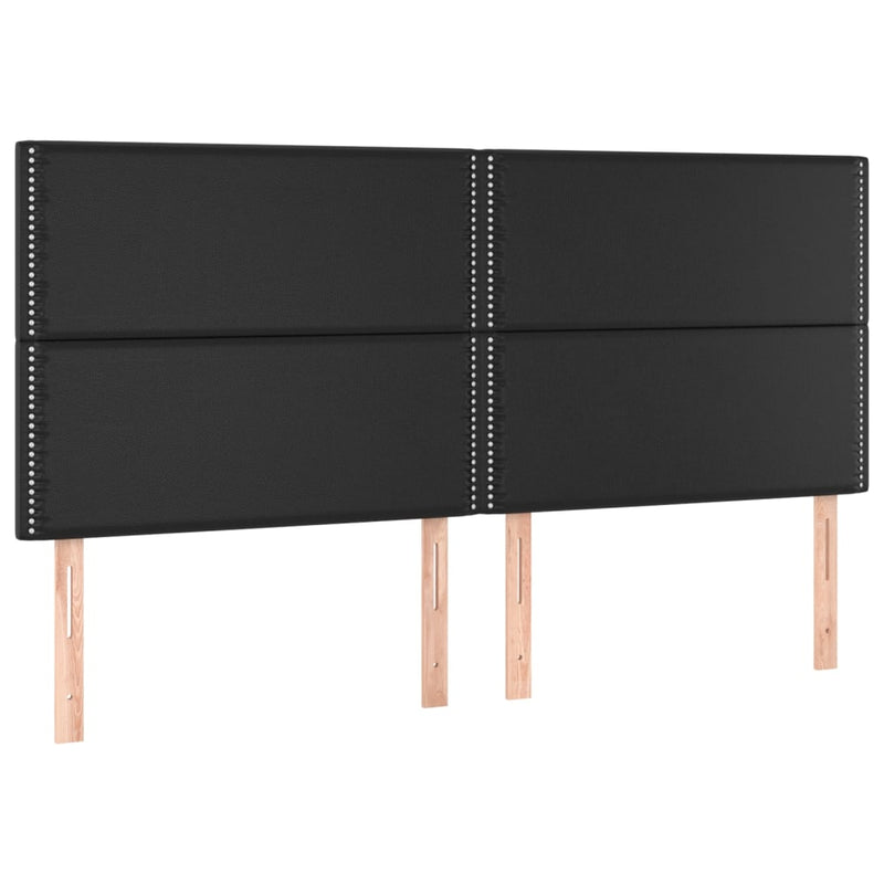 vidaXL 4 db fekete műbőr fejtámla 90x5x78/88 cm
