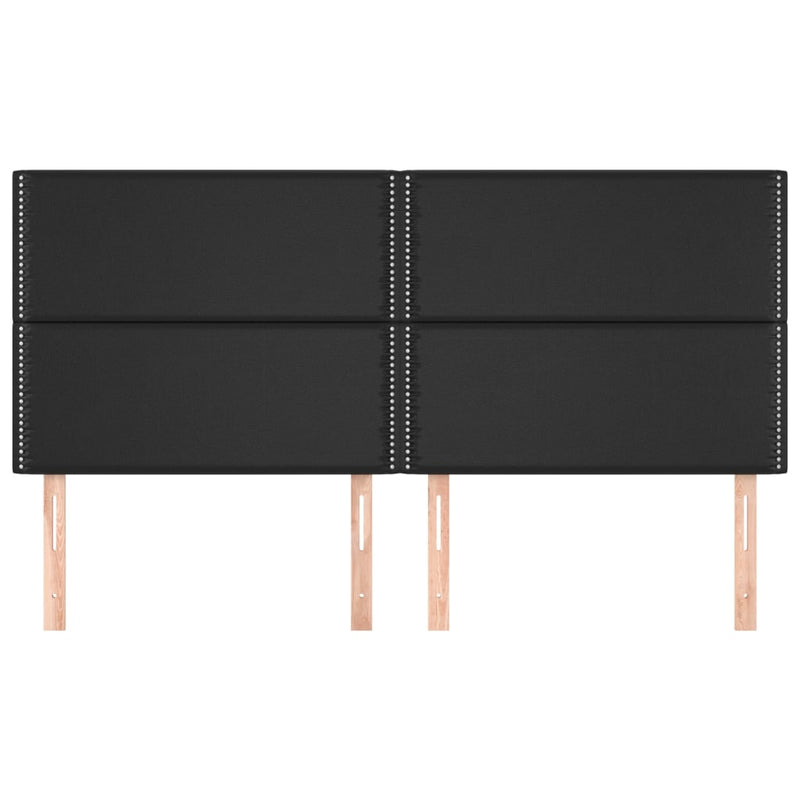 vidaXL 4 db fekete műbőr fejtámla 90x5x78/88 cm