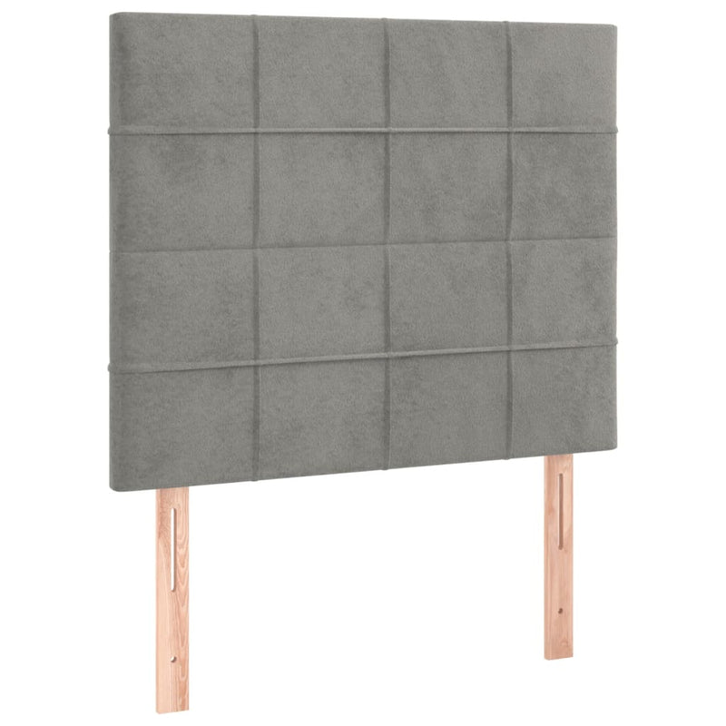 vidaXL 2 db világosszürke bársony fejtámla 100x5x78/88 cm