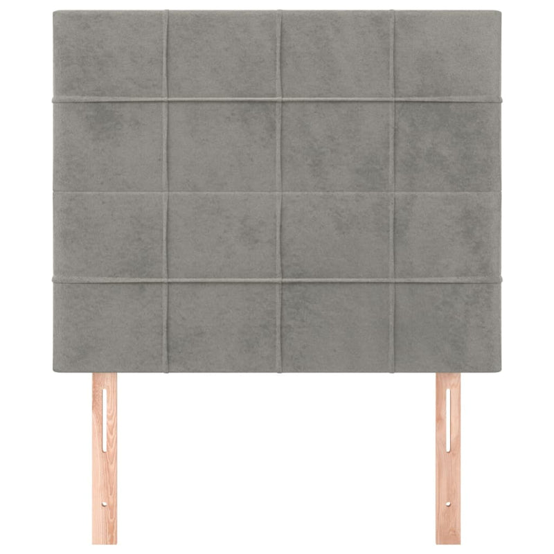vidaXL 2 db világosszürke bársony fejtámla 100x5x78/88 cm