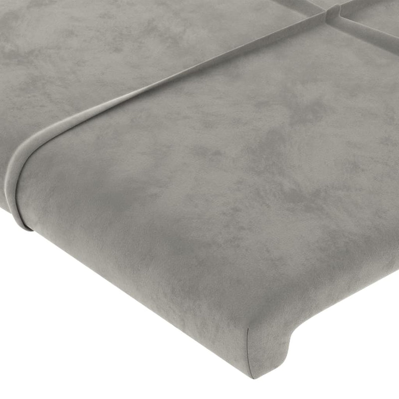 vidaXL 2 db világosszürke bársony fejtámla 100x5x78/88 cm