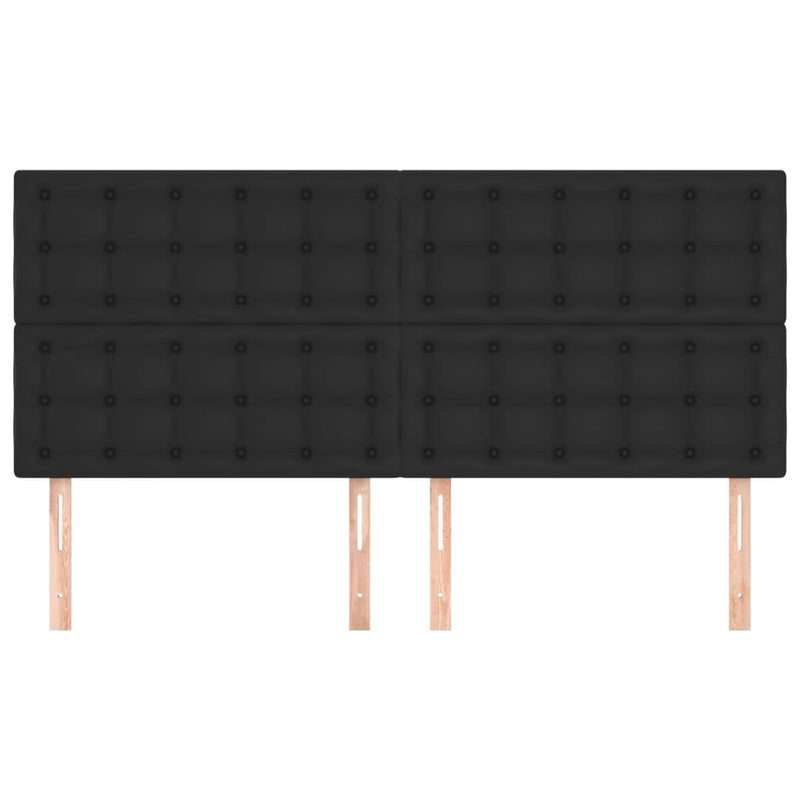 vidaXL 4 db fekete műbőr fejtámla 100x5x78/88 cm